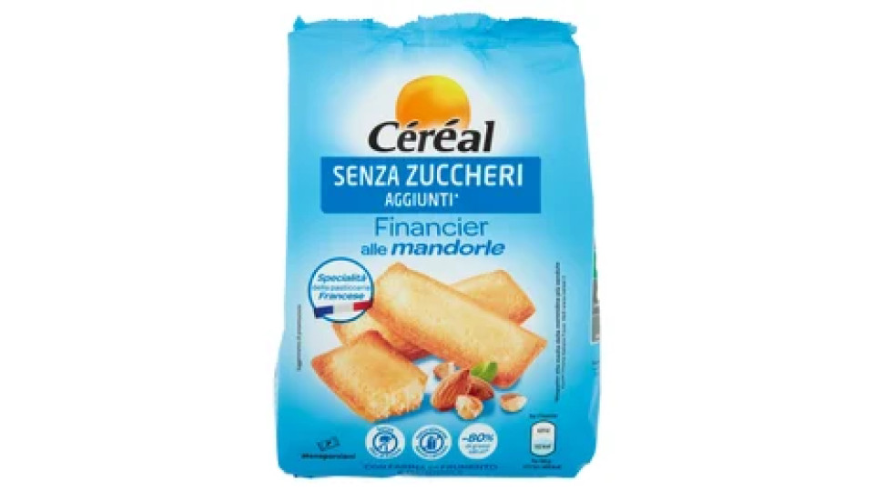 Céréal Senza Zuccheri Aggiunti* Financier alle Mandorle Senza Olio di Palma, 7 monoporzioni - 175g