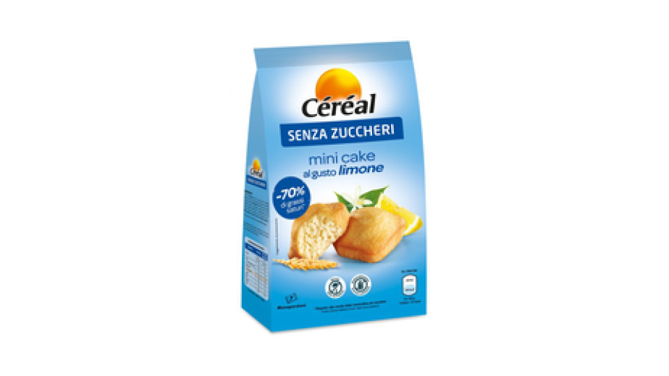 Cereal Senza Zuccheri Mini Cake, Gusto Limone, 7 monoporzioni - 196g