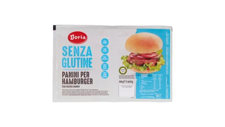 Doria Senza Glutine Panini per Hamburger 4 x 75 g