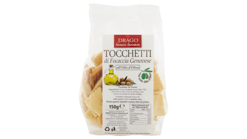 Drago Tocchetti di Focaccia Genovese all'Olio d'Oliva 150 g