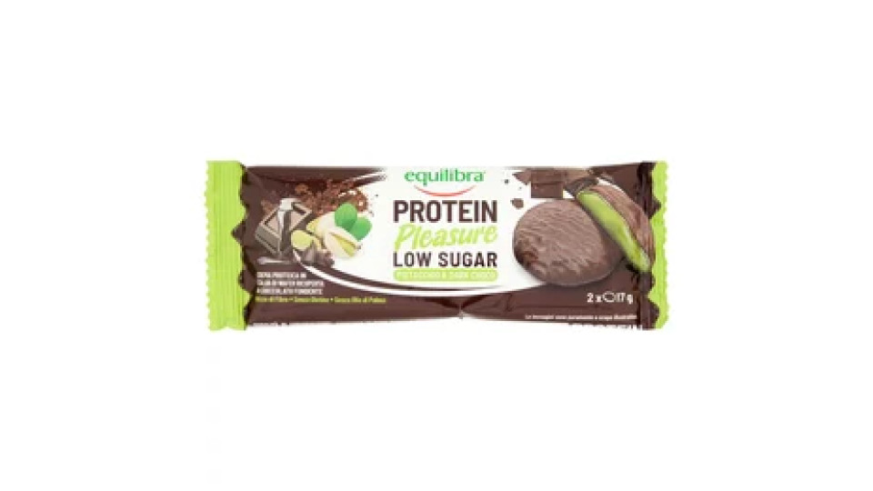 Equilibra Doblone Protein Pleasure Low Sugar Pistacchio e Cioccolato Fondente 2 x 17 g
