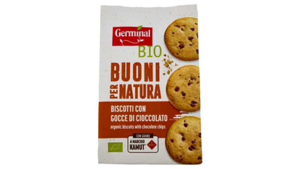 Germinal Bio Buoni per Natura Biscotti con Gocce di Cioccolato 250 g