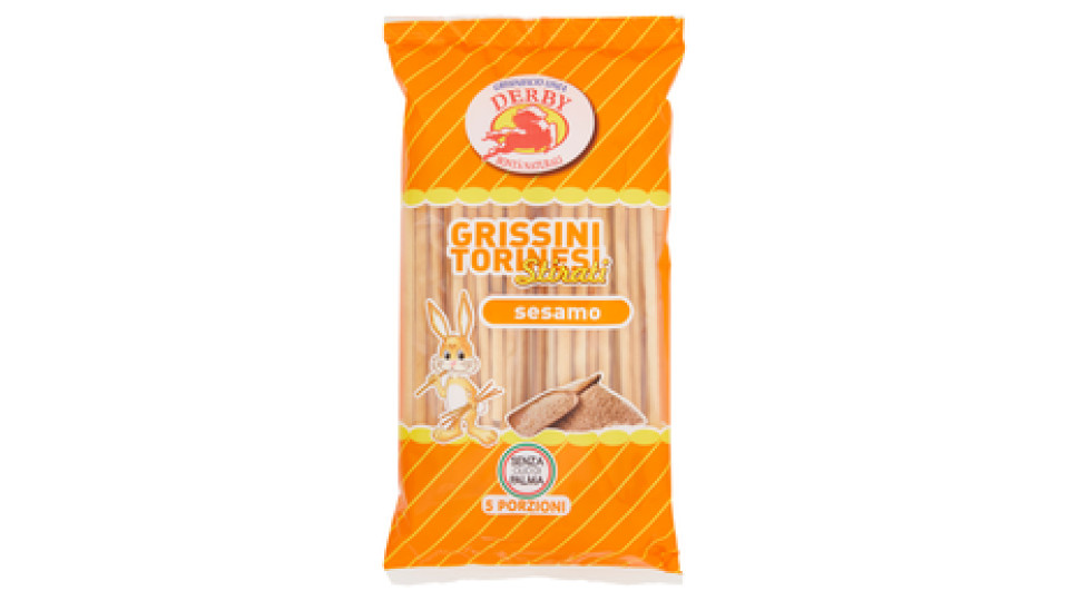 Grissinificio Linea Derby Grissini Torinesi Stirati sesamo 5 x 50 g