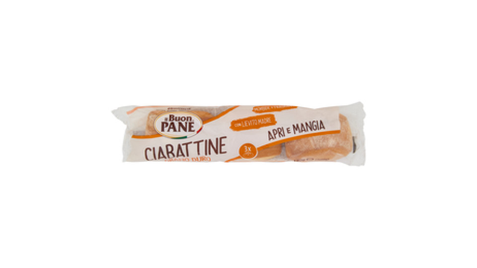il Buon Pane Ciabattine Grano Duro 3 x 60 g