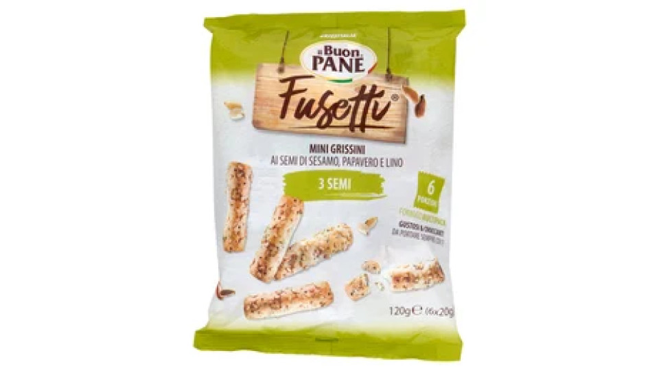 il Buon Pane Fusetti Mini Grissini 3 Semi 6 x 20 g