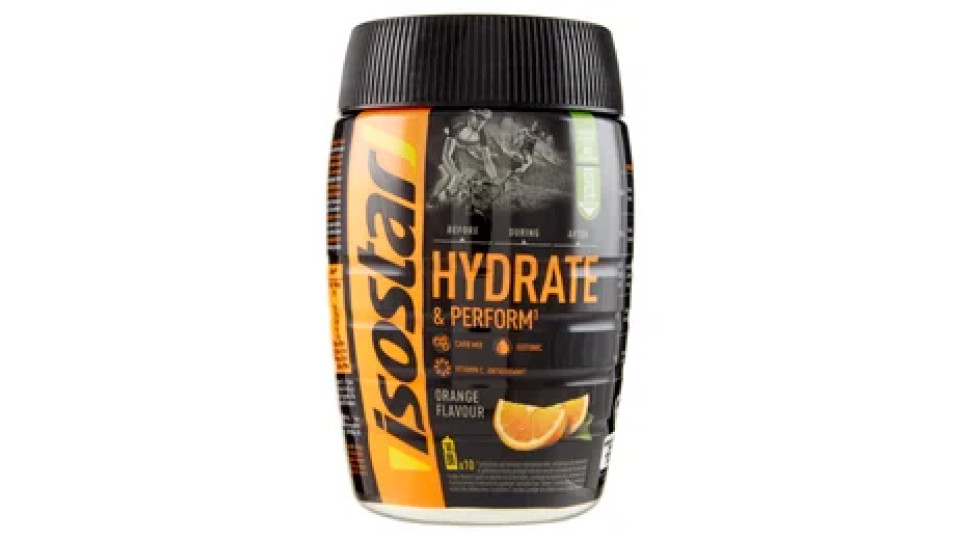 Isostad Hydrate & Perform, Preparato in polvere per bevanda isotonica sport, Gusto arancia 400 g