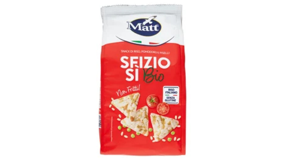 Matt SfizioSì Bio Snack di Riso, Pomodoro e Piselli 60 g