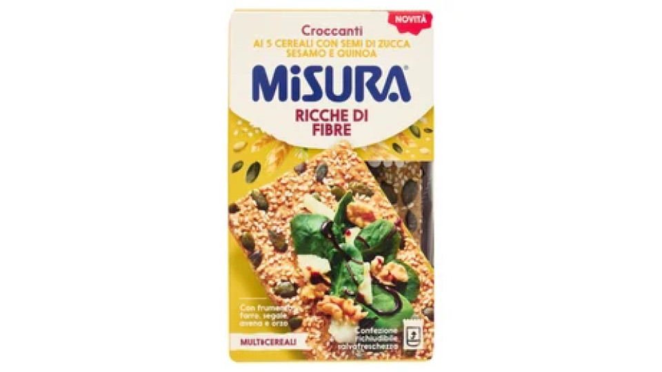 Misura Multicereali Croccanti ai 5 Cereali con Semi di Zucca, Sesamo e Quinoa 200 g