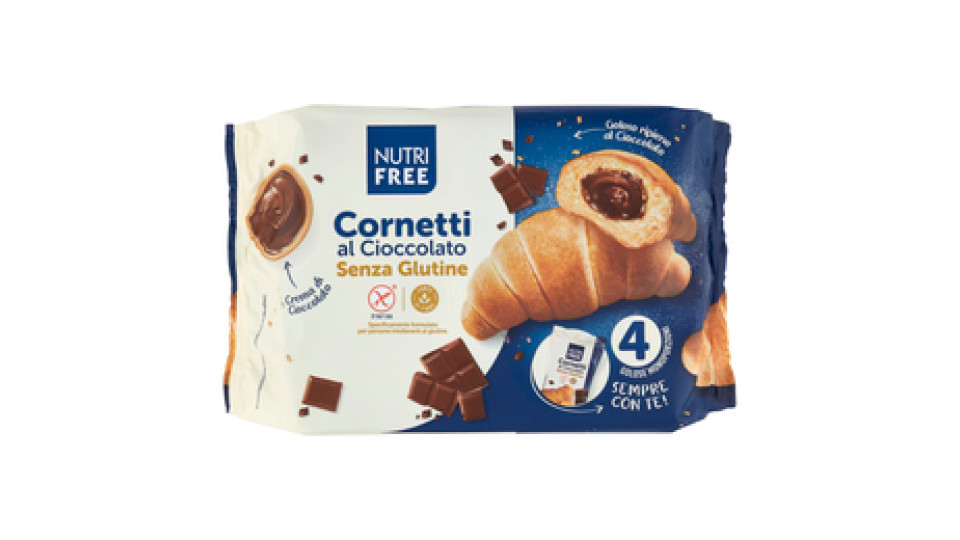 Nutrifree Cornetti al Cioccolato Senza Glutine 4 Monoporzioni 240 g