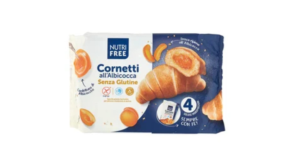 Nutrifree Cornetti all'Albicocca Senza Glutine 4 Monoporzioni 240 g