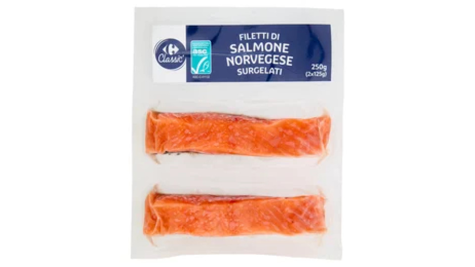 Carrefour Classic Filetti di Salmone Norvegese Surgelati 2 x 125 g
