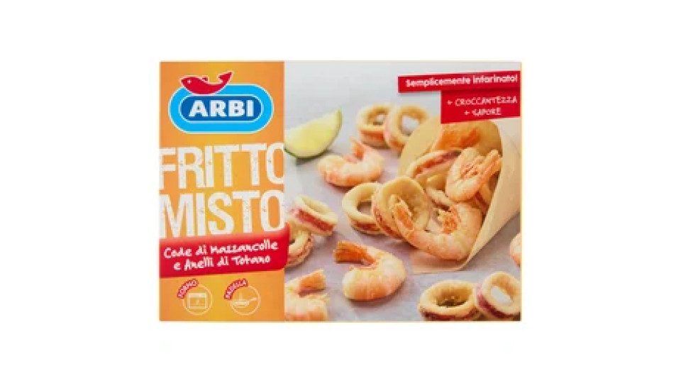 Arbi Fritto Misto Code di Mazzancolle e Anelli di Totano 280 g