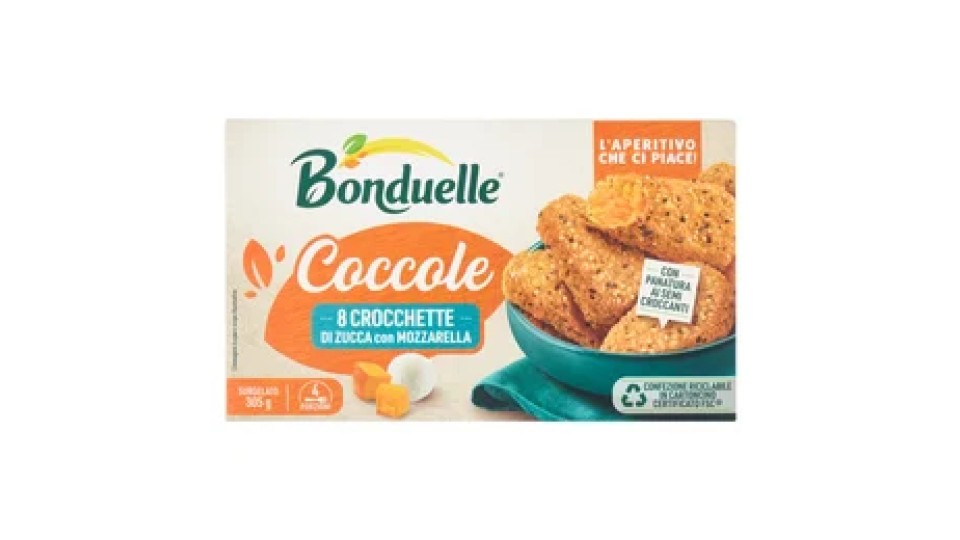 Bonduelle Coccole 8 Crocchette di Zucca con Mozzarella Surgelato 305 g