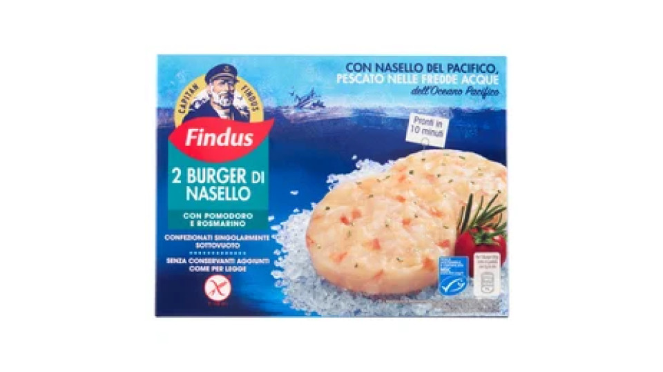 Capitan Findus 2 Burger di Nasello con pomodoro e rosmarino 170 g