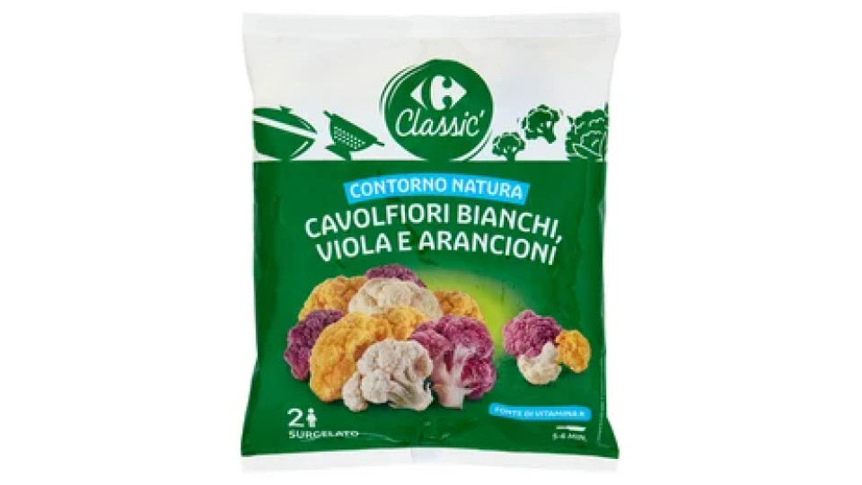 Carrefour Classic Cavolfiori Bianchi, Vila e Arancioni Surgelato 450 g