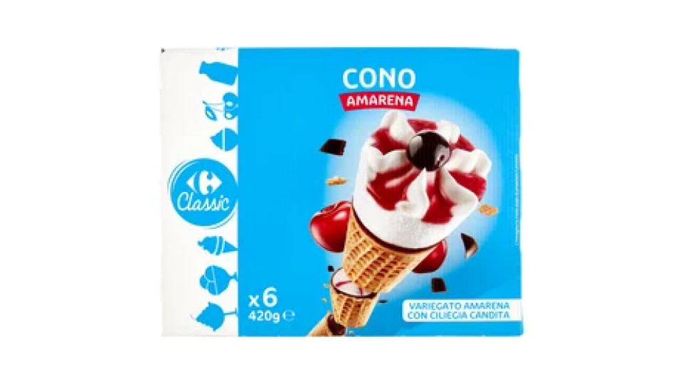 Carrefour Classic Cono Amarena 6 x 70 g