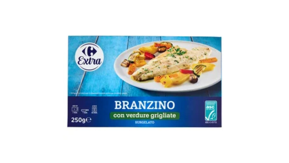 Carrefour Extra Branzino con verdure grigliate Surgelato 250 g