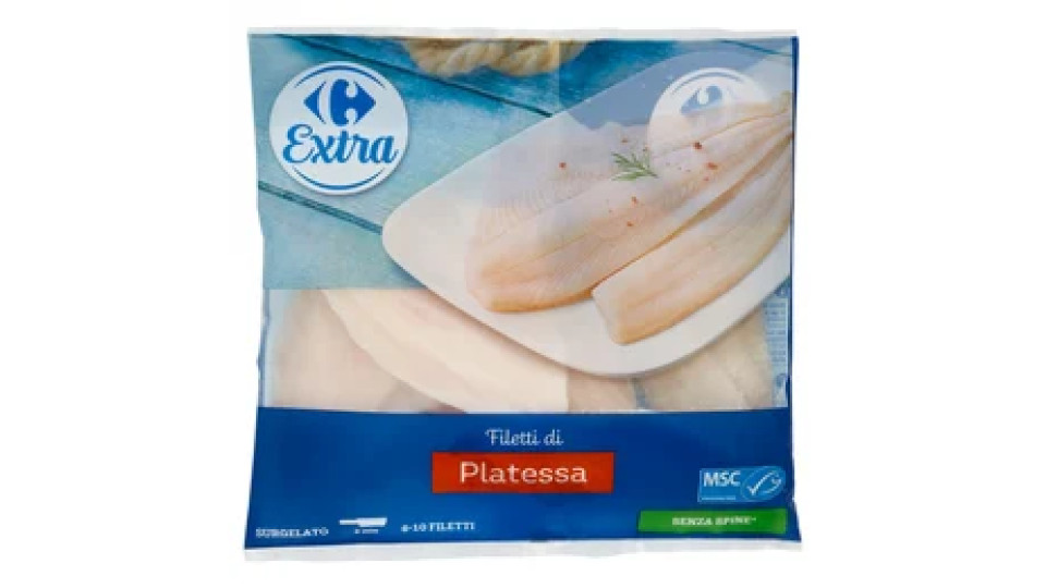 Carrefour Extra Filetti di Platessa Senza Spine* Surgelato 500 g