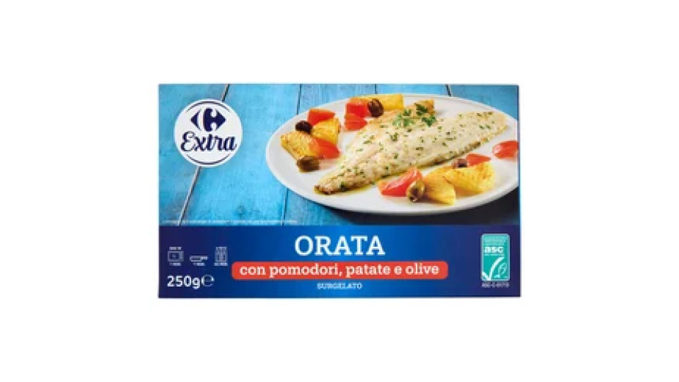 Carrefour Extra Orata con pomodori, patate e olive Surgelato 250 g