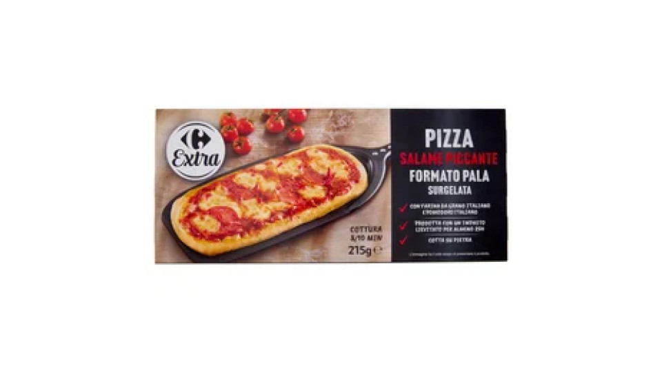 Carrefour Extra Pizza Salame Piccante Formato Pala Surgelata 215 g