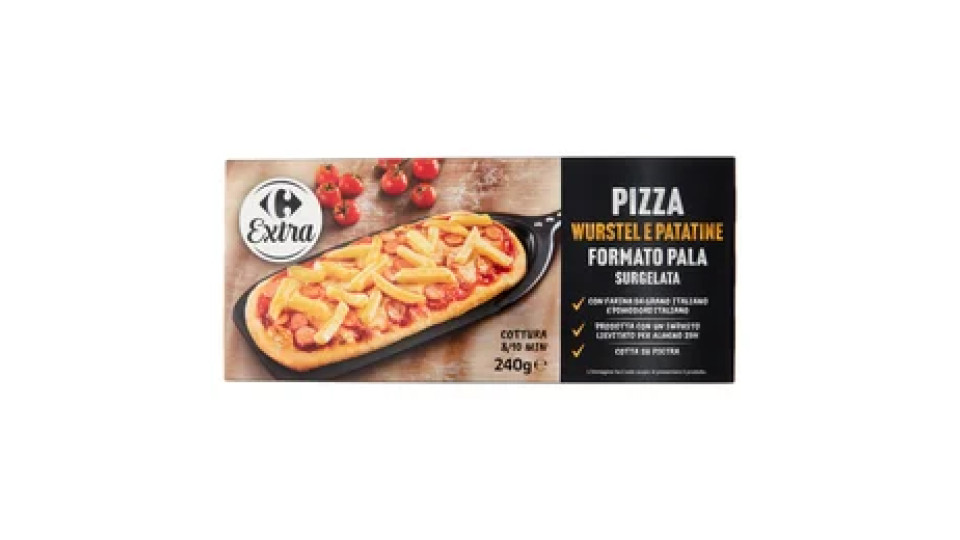 Carrefour Extra Pizza Wurstel e Patatine Formato Pala Surgelata 240 g