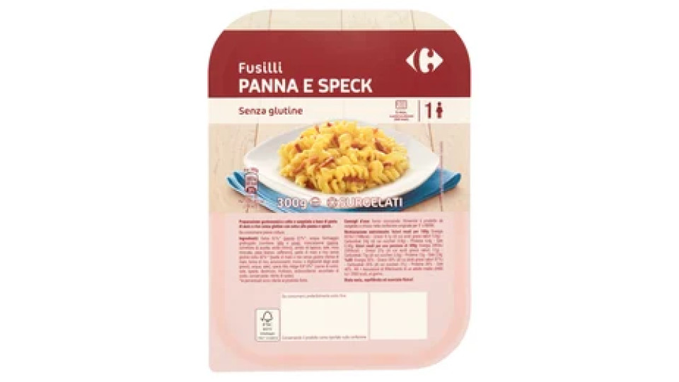 Carrefour Fusilli Panna e Speck Surgelati 300 g