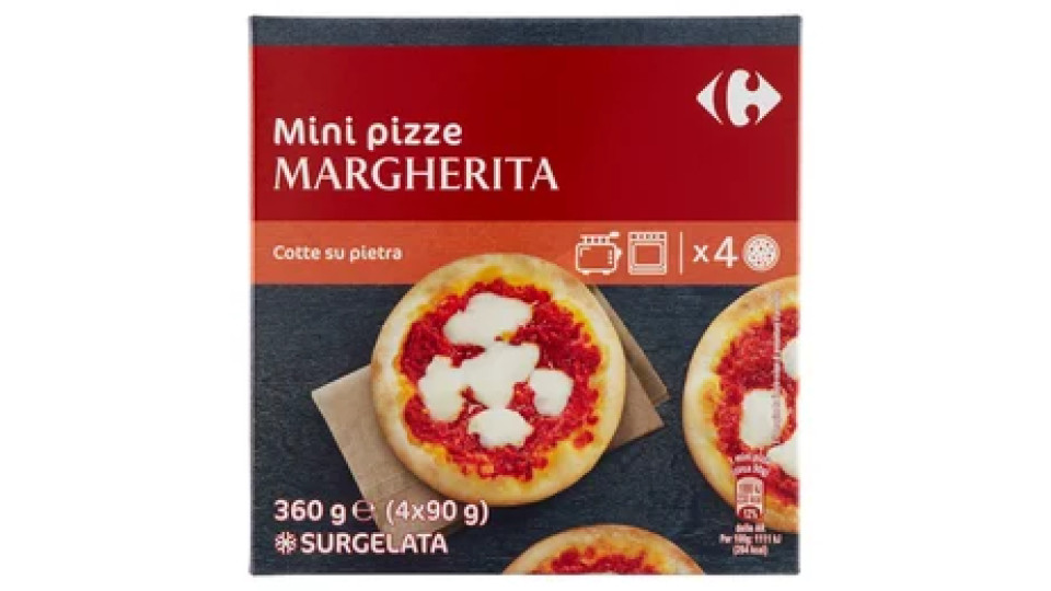 Carrefour Mini pizze Margherita Surgelata 4 x 90 g