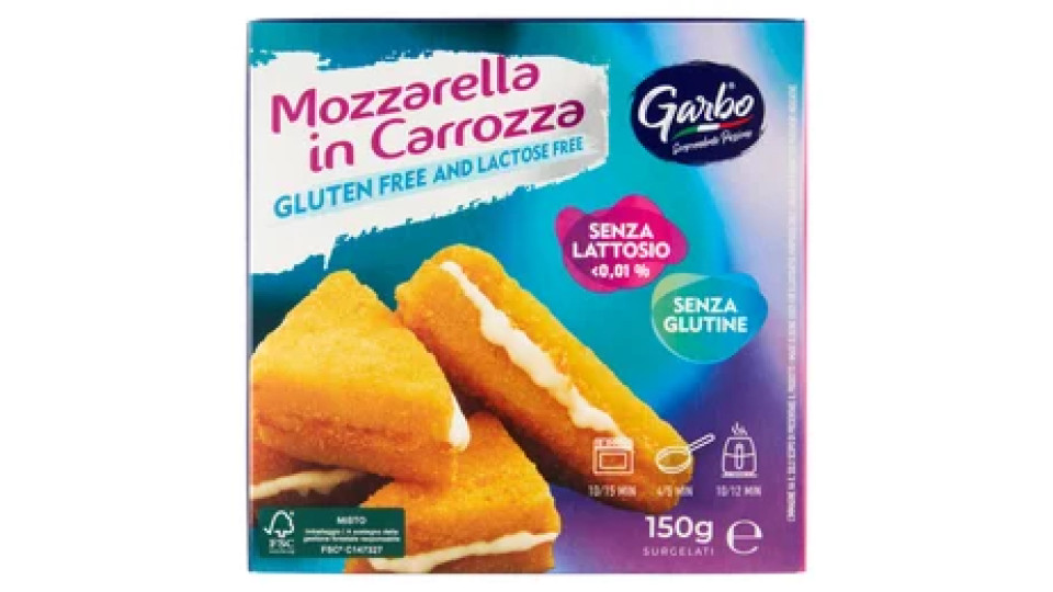 Garbo Gluten Free and Lactose Free Mozzarella in Carrozza Surgelati 150 g