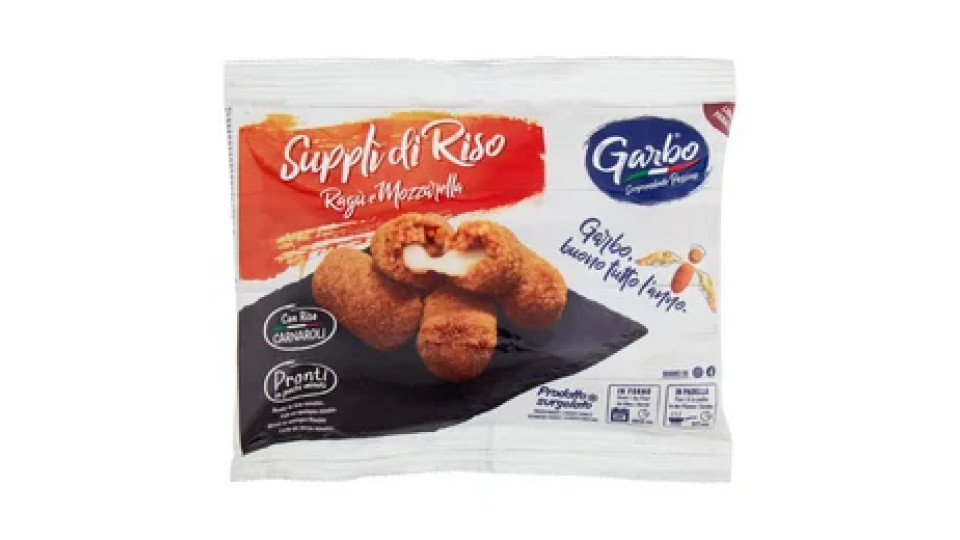 Garbo Linea Panati Supplì di Riso Ragù e Mozzarella Prodotto surgelato 250 g