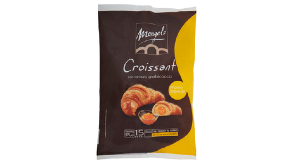 Mongelo Pronto impiego Croissant con farcitura all'albicocca 15 x 65 g