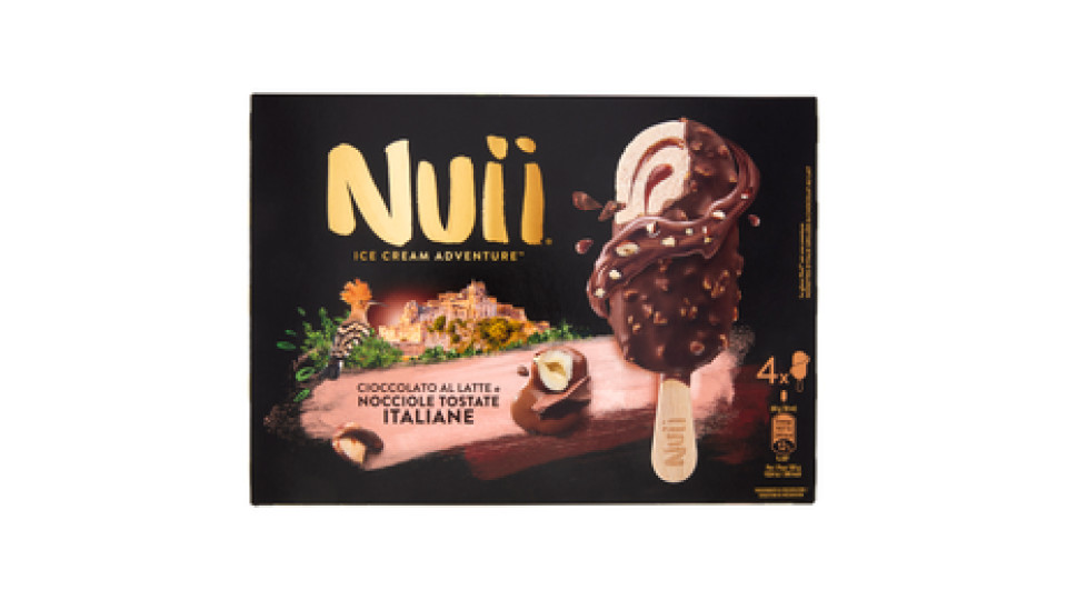 NUII Cioccolato al Latte e Nocciole Tostate Italiane 4x68g