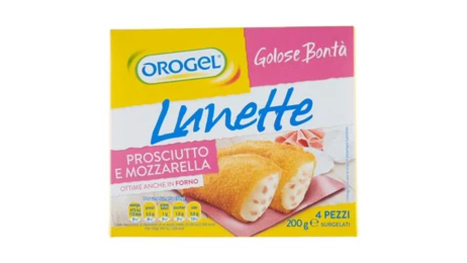 Orogel Golose Bontà Lunette Prosciutto e Mozzarella Surgelati 4 x 50 g