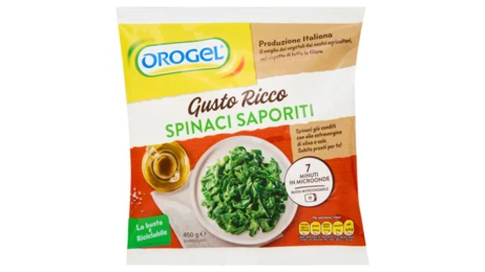 Orogel Gusto Ricco Spinaci Saporiti Surgelati 450 g