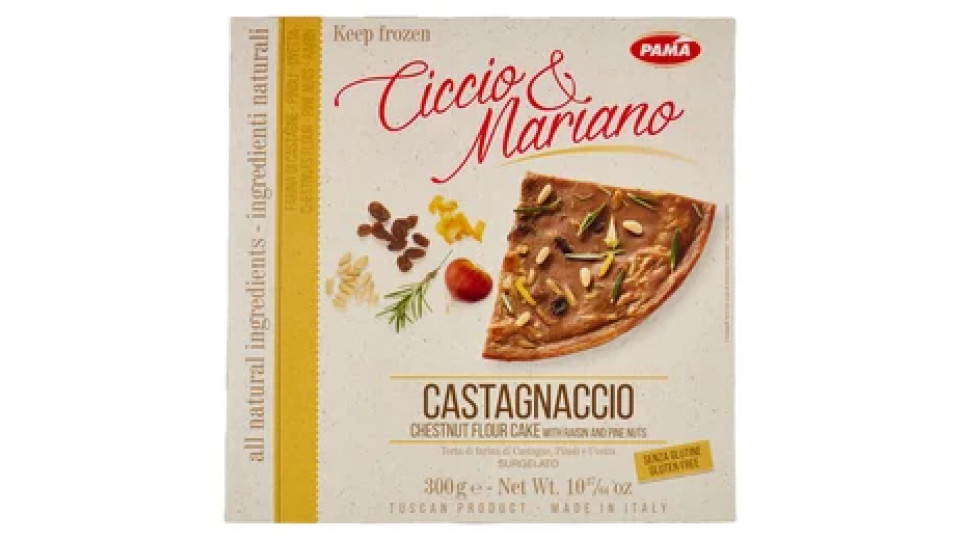 Pama Ciccio & Mariano Castagnaccio Torta di farina di Castagne, Pinoli e Uvetta Surgelato 300 g