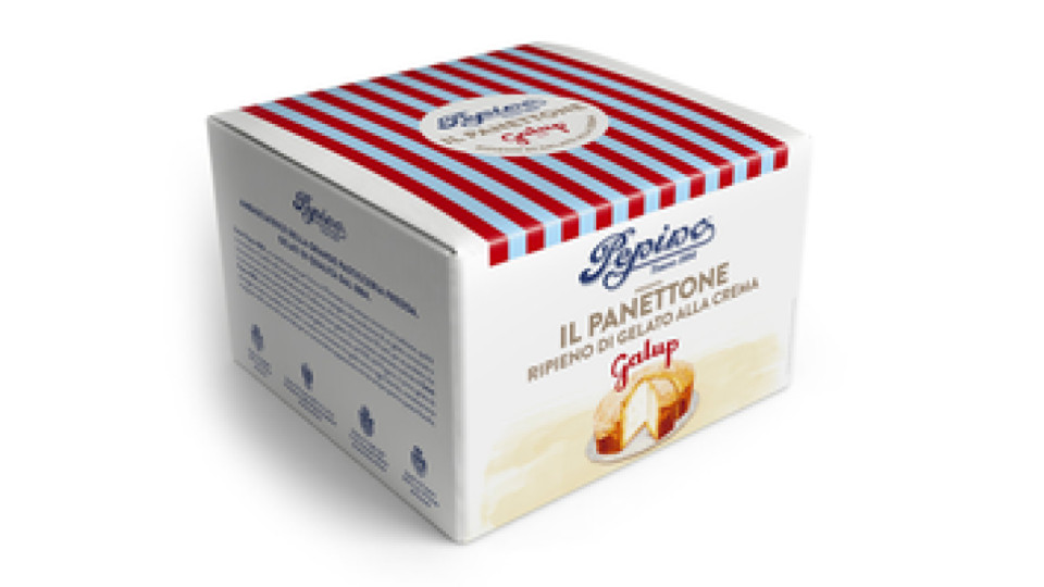 Panettone ripieno di gelato alla crema