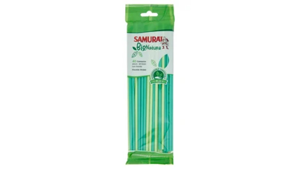 Samurài BioNature Cannucce 24cm - Ø 5mm con Snodo 40 pz