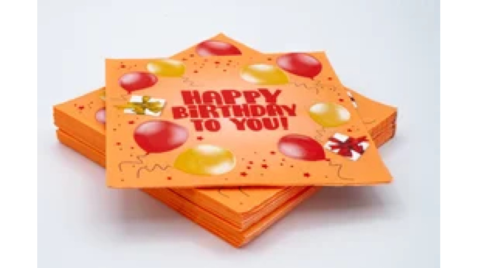 20 tovaglioli 33x33 3 veli Happy Birthday