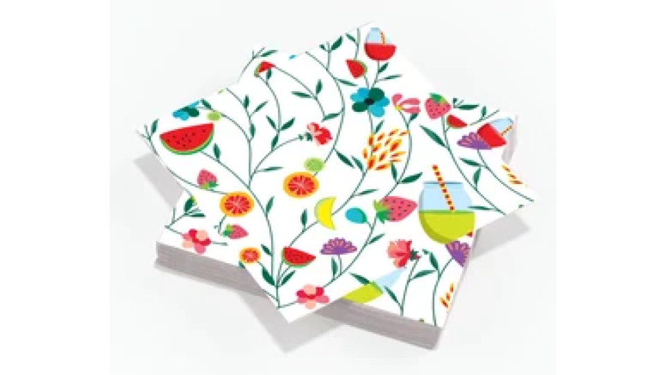 20 tovaglioli 33x33 cm 3 veli Let's Blossom