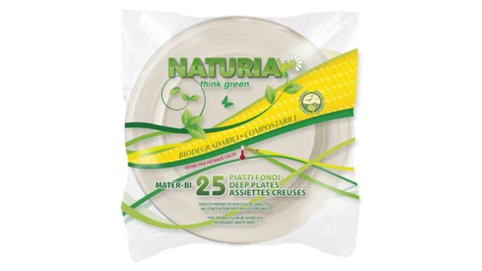 25 piatti fondi 23 cm materiale bio