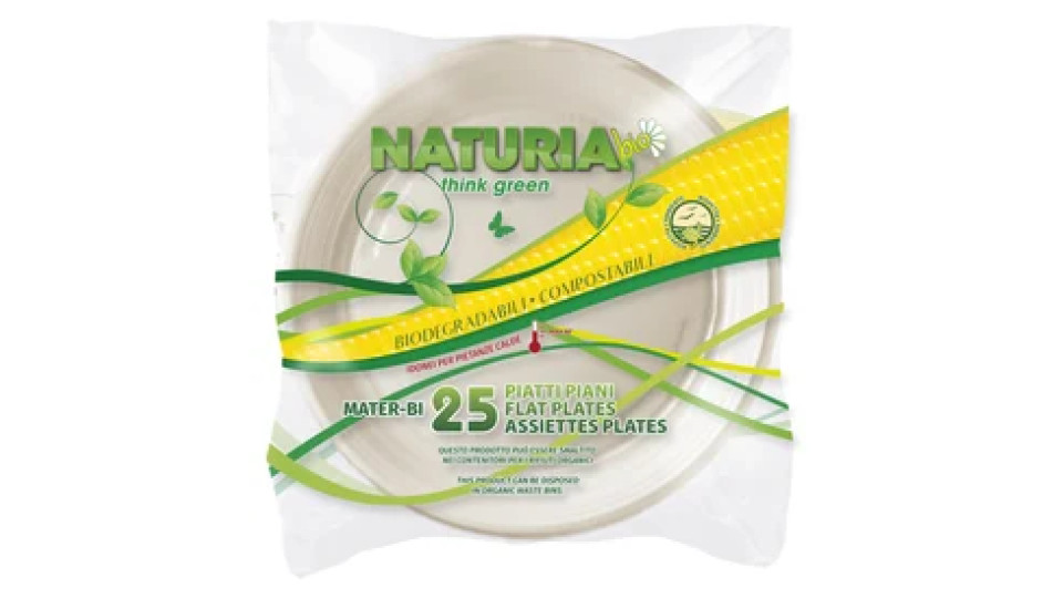 25 piatti piani 23 cm materiale bio