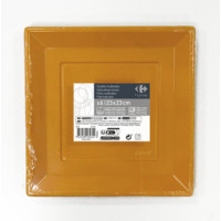 6 piatti arancio rettangolari 23x23 Carrefour
