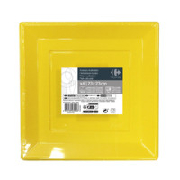 6 piatti gialli rettangolari 23x23 Carrefour