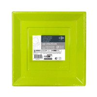 6 piatti verdi rettangolari 23x23 Carrefour