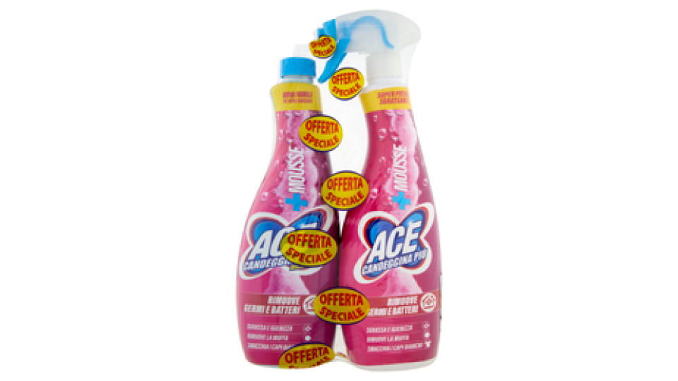 Ace Candeggina Più +Mousse + Ricarica 2 x 700 ml