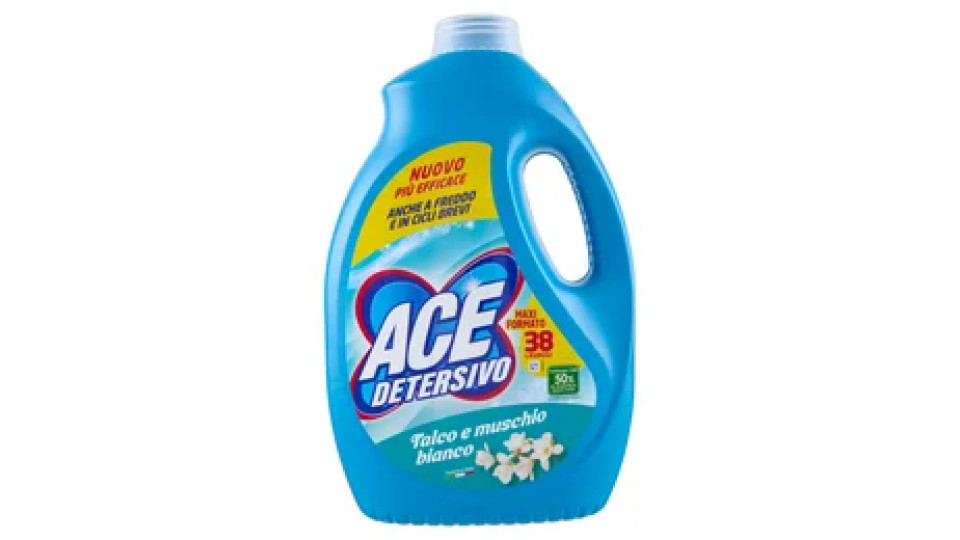 Ace Detersivo Talco e muschio bianco 38 Lavaggi 1900 ml