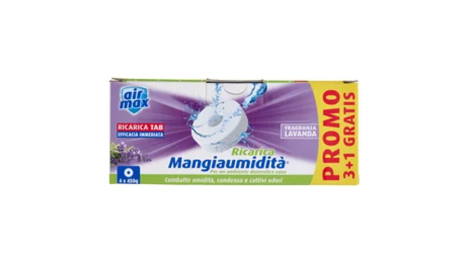 air max Mangiaumidità Ricarica Tab Fragranza Lavanda 4 x 450 g