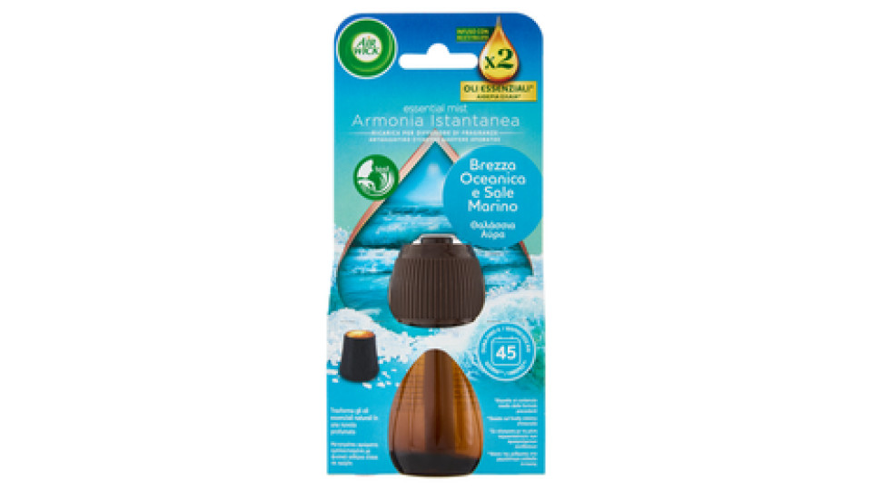 Air Wick Diffusore di Fragranza con oli essenziali Brezza Oceanica e Sale Marino Ricarica 20 mL