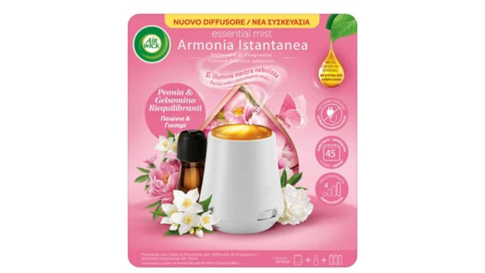 Air Wick Diffusore Fragranze Armonia Istantanea Kit Completo Peonia