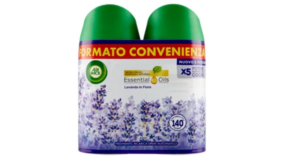 Air Wick Freshmatic Ricarica Bipacco Lavanda in Fiore Profumatore per ambiente 2 x 250 ml