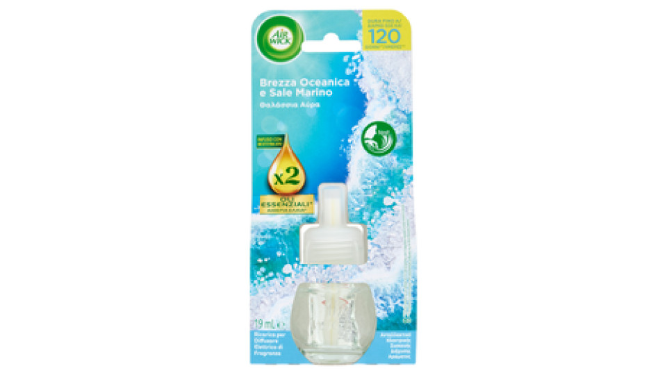 Air Wick Profumatore per Ambienti Brezza Oceanica e Sale Marino Ricarica 19 mL